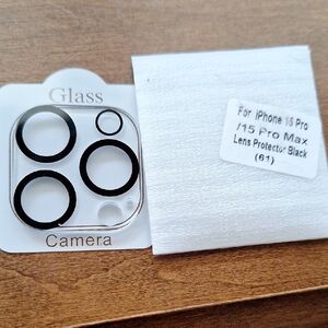 iPhone 15 Pro / 15 Pro Max Black Camera Lens Protector - Universal Fit&All 14s